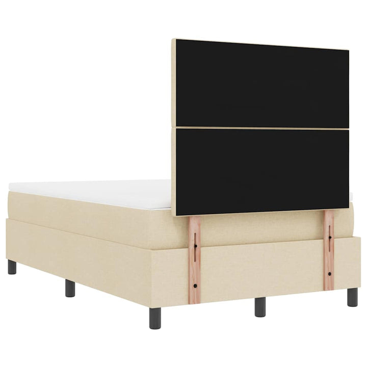 Box spring seng med hovedgærde Creme 120 x 200 cm Stof