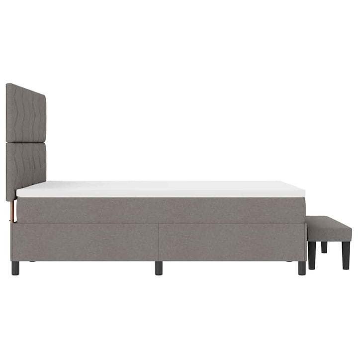 Box spring seng med hovedgærde Gråbrun 140 x 190 cm Stof