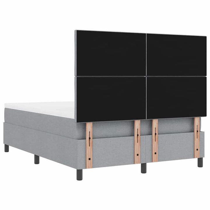 Box spring seng med hovedgærde Lysegrå 140 x 200 cm Stof