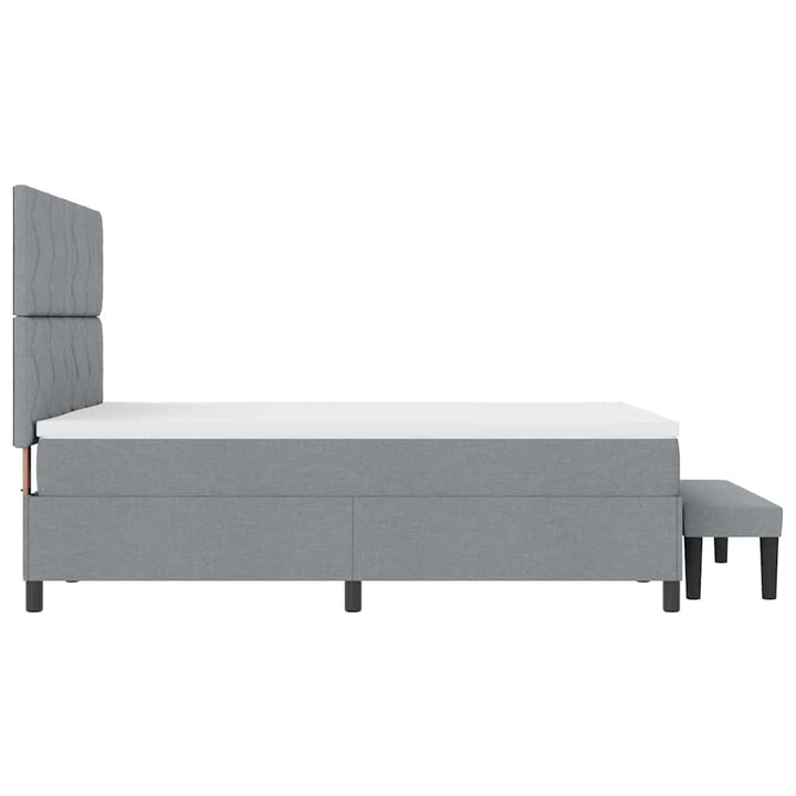 Box spring seng med hovedgærde Lysegrå 140 x 200 cm Stof
