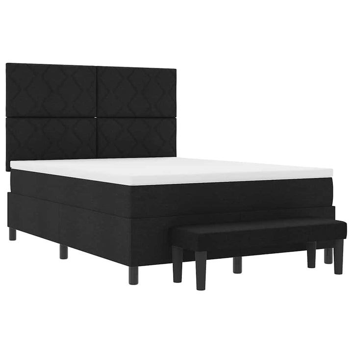 Box spring seng med hovedgærde Sort 140 x 200 cm Stof