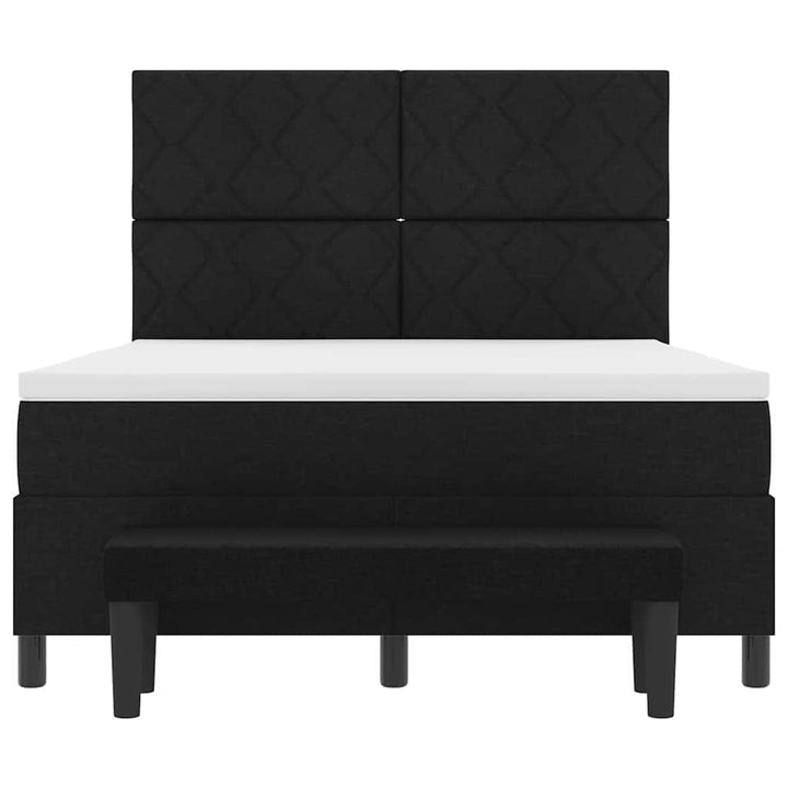 Box spring seng med hovedgærde Sort 140 x 200 cm Stof