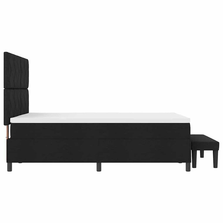 Box spring seng med hovedgærde Sort 140 x 200 cm Stof