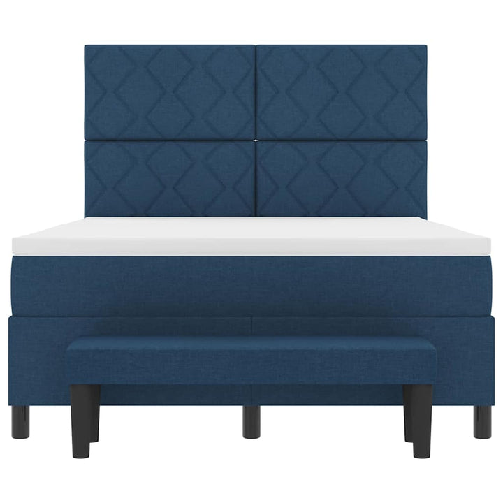 Box spring seng med hovedgærde Blå 140 x 200 cm Stof
