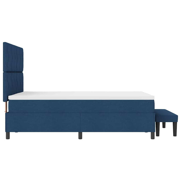 Box spring seng med hovedgærde Blå 140 x 200 cm Stof