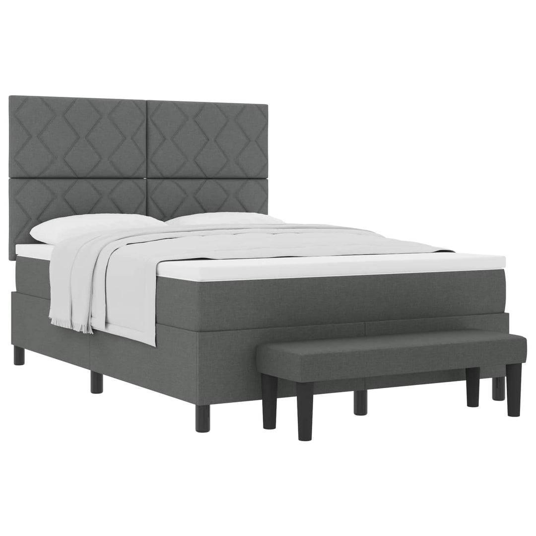 Box spring seng med hovedgærde Mørkegrå 160 x 200 cm Stof