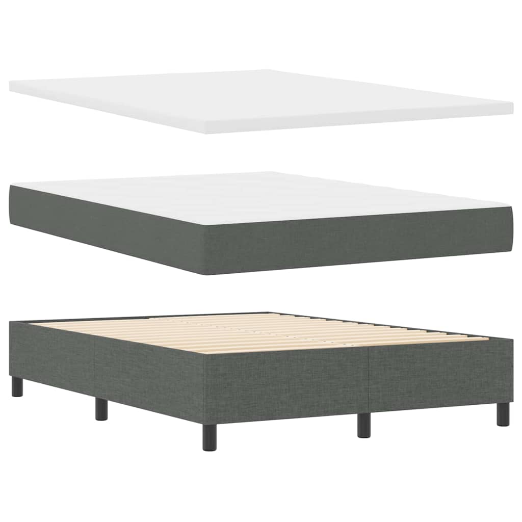 Box spring seng med hovedgærde Mørkegrå 160 x 200 cm Stof