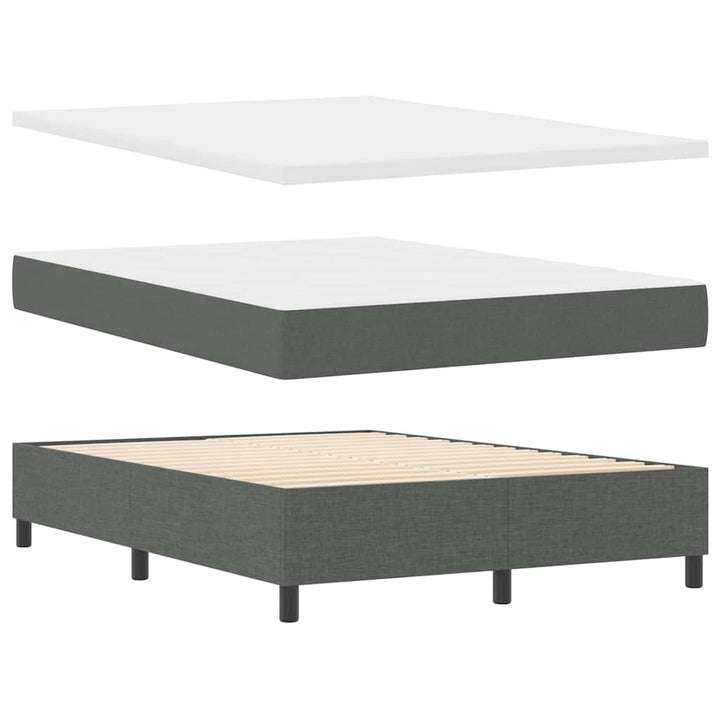 Box spring seng med hovedgærde Mørkegrå 160 x 200 cm Stof