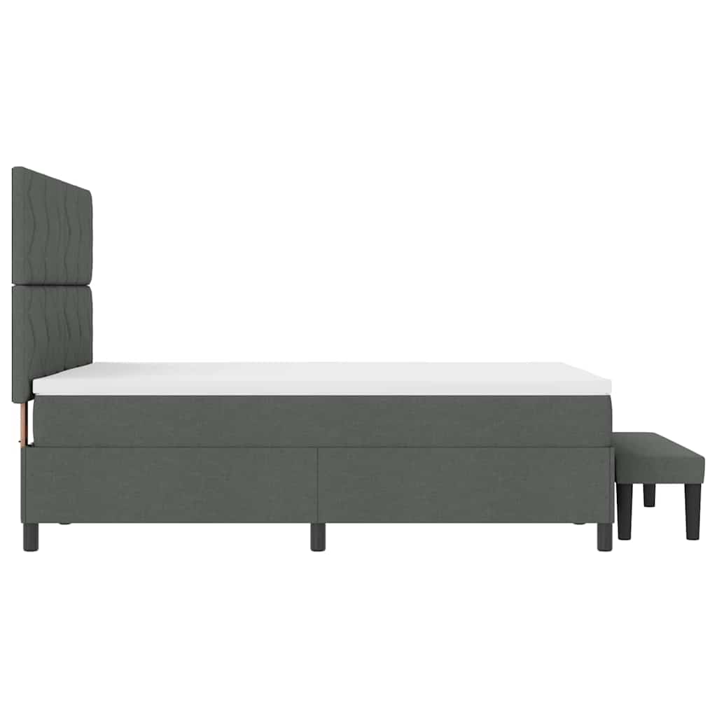 Box spring seng med hovedgærde Mørkegrå 160 x 200 cm Stof