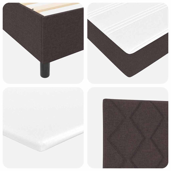 Box spring seng med hovedgærde Mørk Brun 160 x 200 cm Stof