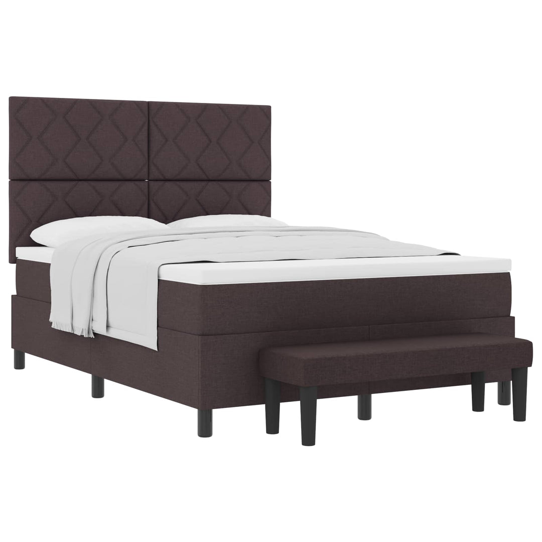 Box spring seng med hovedgærde Mørk Brun 160 x 200 cm Stof