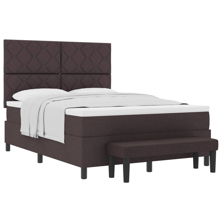 Box spring seng med hovedgærde Mørk Brun 160 x 200 cm Stof