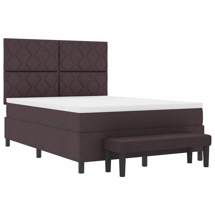 Box spring seng med hovedgærde Mørk Brun 160 x 200 cm Stof