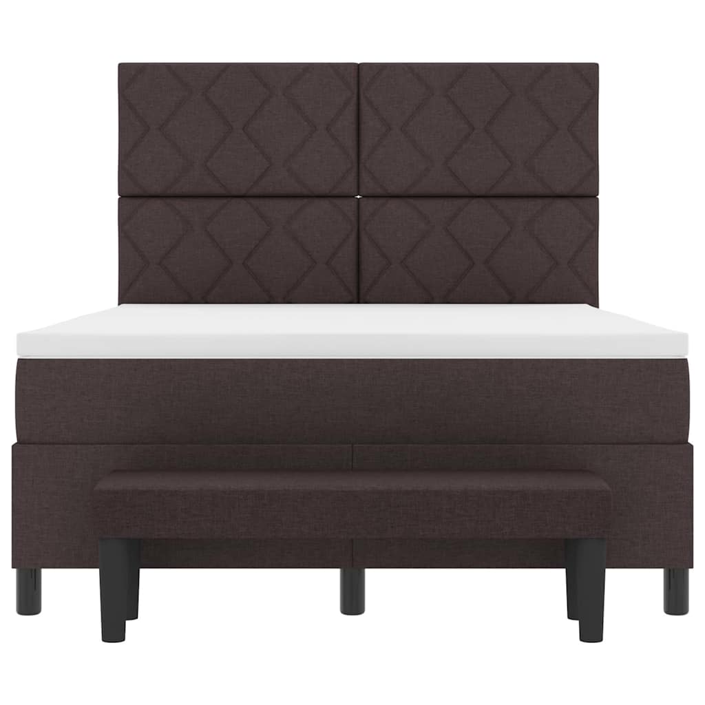 Box spring seng med hovedgærde Mørk Brun 160 x 200 cm Stof