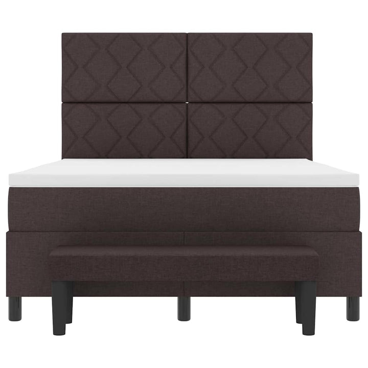 Box spring seng med hovedgærde Mørk Brun 160 x 200 cm Stof