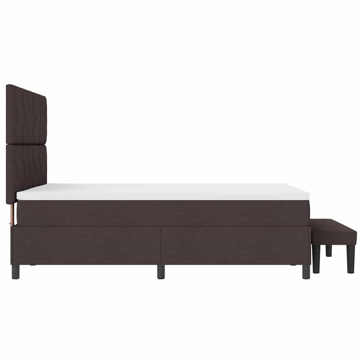 Box spring seng med hovedgærde Mørk Brun 160 x 200 cm Stof