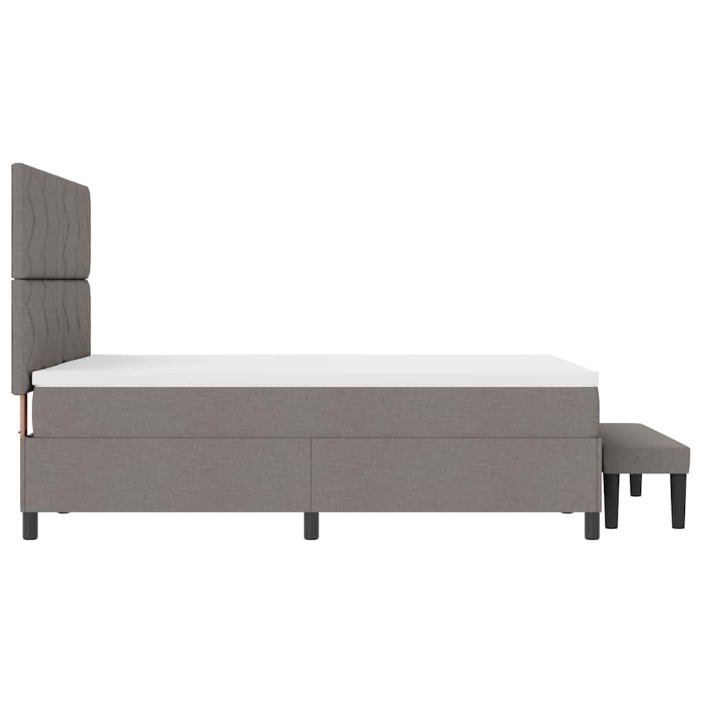 Box spring seng med hovedgærde Gråbrun 160 x 200 cm Stof