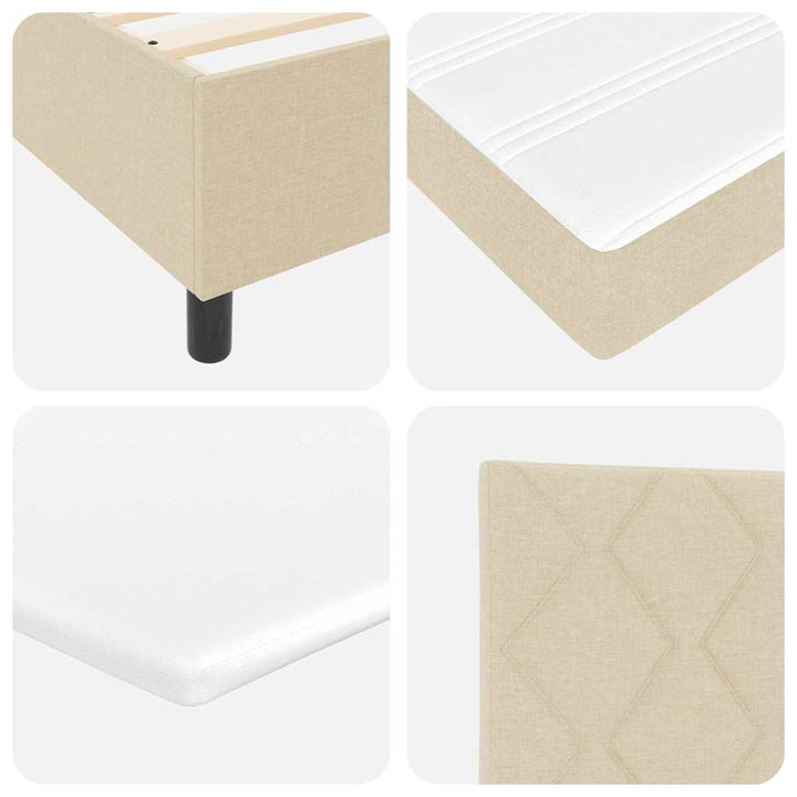 Box spring seng med hovedgærde Creme 160 x 200 cm Stof