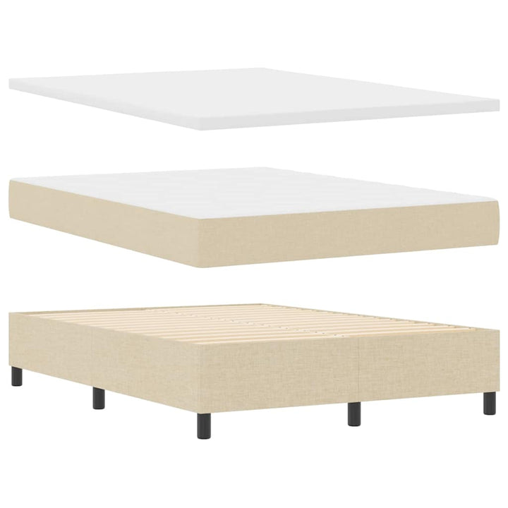 Box spring seng med hovedgærde Creme 160 x 200 cm Stof