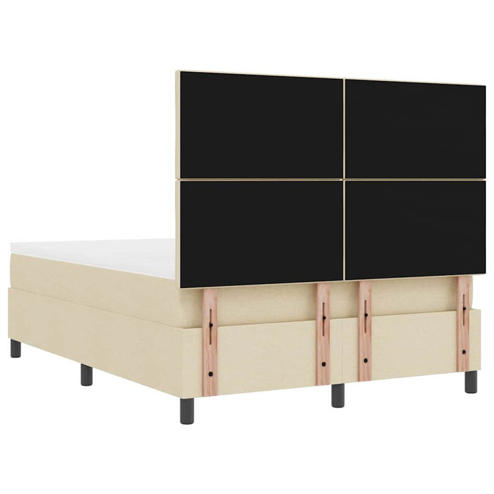 Box spring seng med hovedgærde Creme 160 x 200 cm Stof