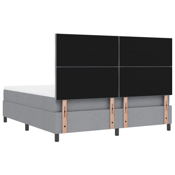 Box spring seng med hovedgærde Lysegrå 180 x 200 cm Stof