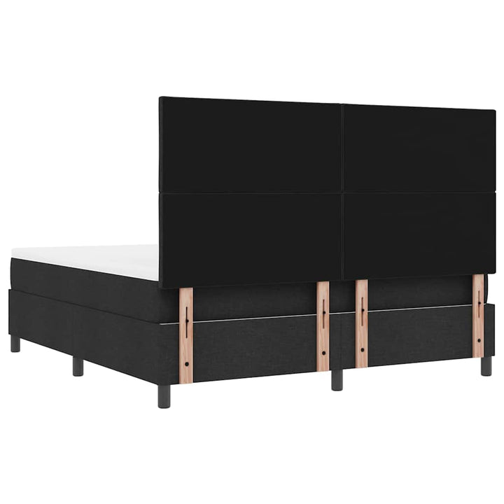Box spring seng med hovedgærde Sort 180 x 200 cm Stof