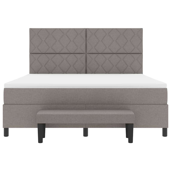 Box spring seng med hovedgærde Gråbrun 180 x 200 cm Stof