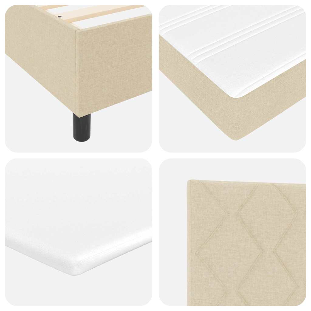 Box spring seng med hovedgærde Creme 180 x 200 cm Stof