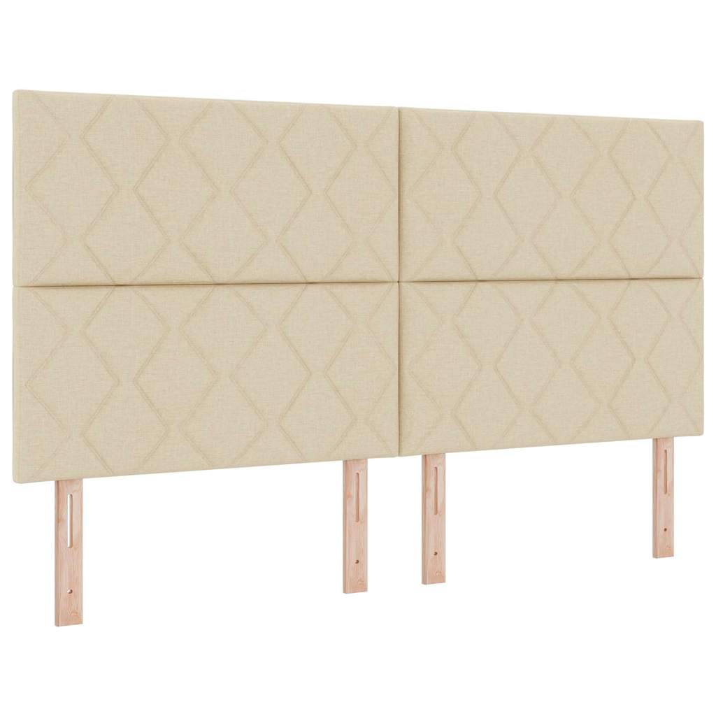 Box spring seng med hovedgærde Creme 180 x 200 cm Stof