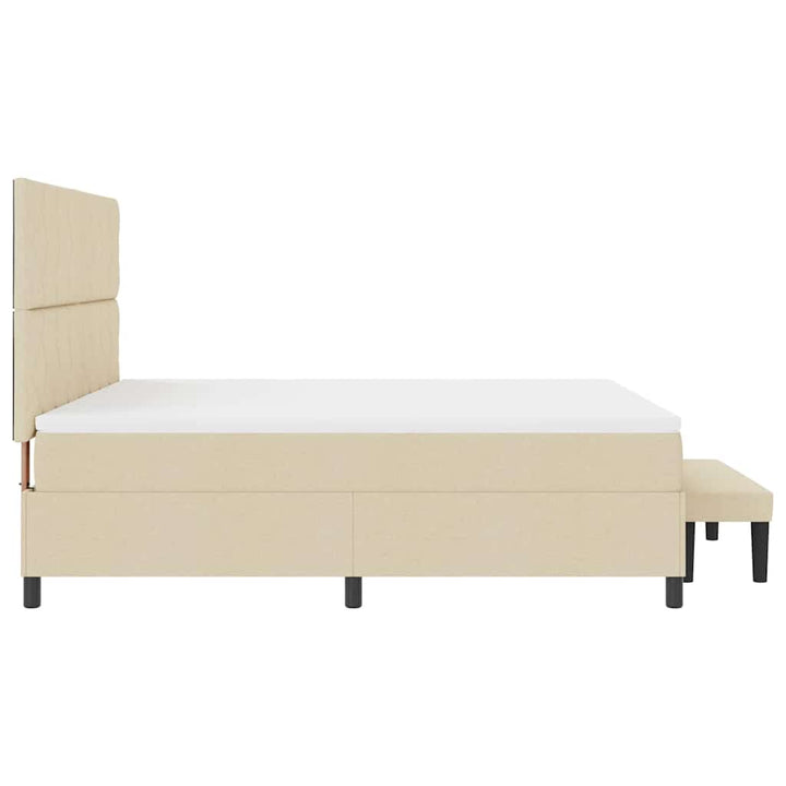 Box spring seng med hovedgærde Creme 180 x 200 cm Stof