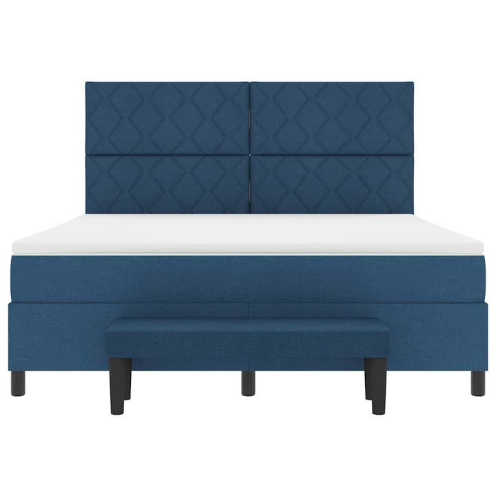 Box spring seng med hovedgærde Blå 180 x 200 cm Stof