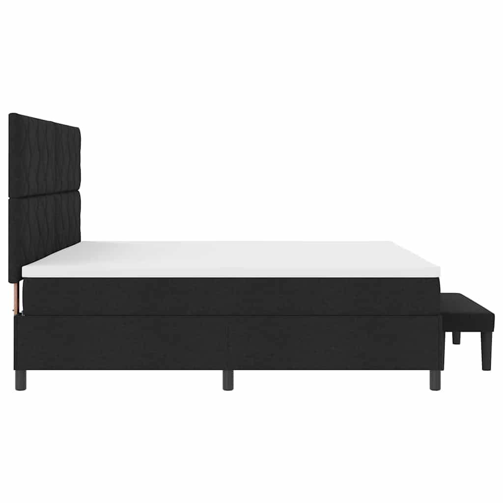 Box spring seng med hovedgærde Sort 200 x 200 cm Stof