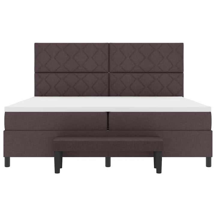 Box spring seng med madras Mørk Brun 200 x 200 cm Stof