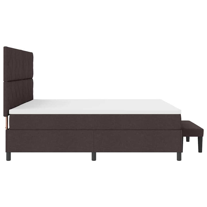 Box spring seng med madras Mørk Brun 200 x 200 cm Stof