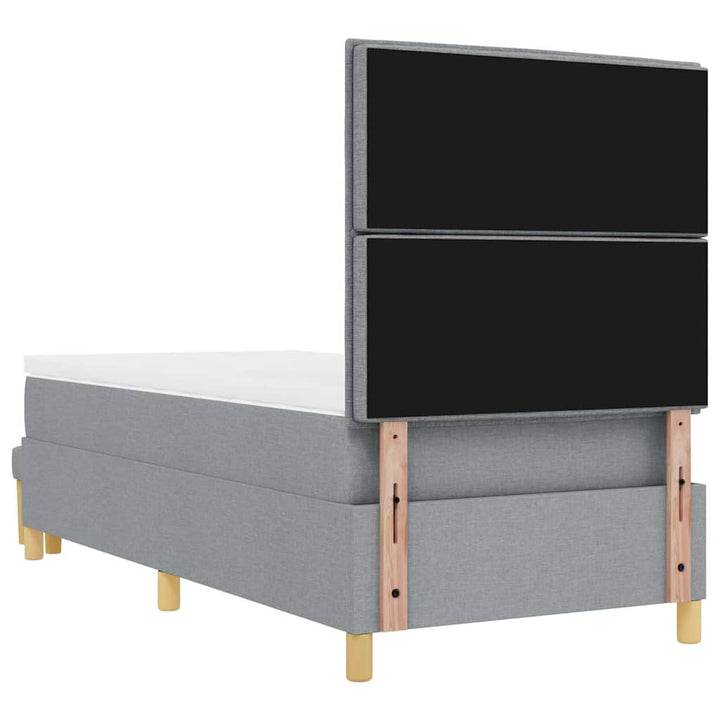 Box spring seng med hovedgærde Lysegrå 200 x 80 cm Stof