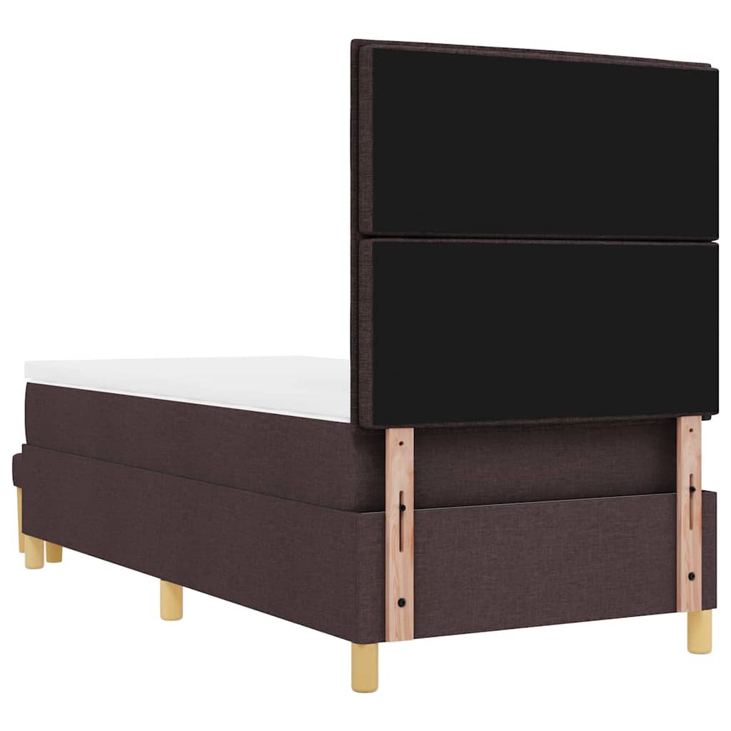 Box spring seng med hovedgærde Mørkebrun 200 x 90 cm Stof
