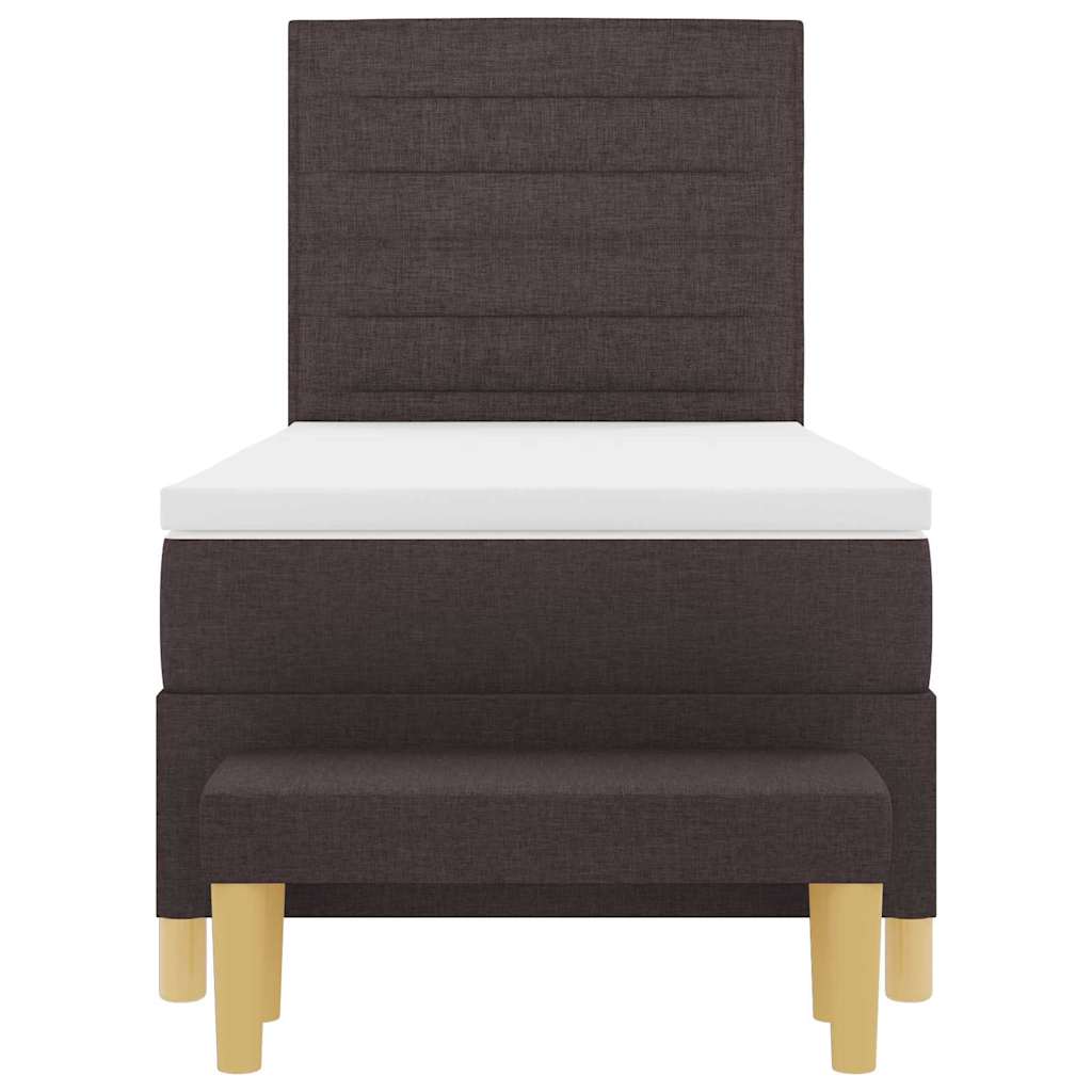 Box spring seng med hovedgærde Mørkebrun 200 x 90 cm Stof