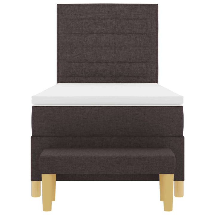 Box spring seng med hovedgærde Mørkebrun 200 x 90 cm Stof