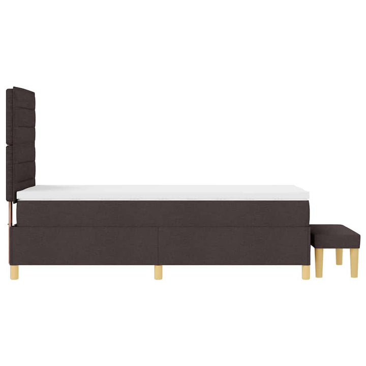 Box spring seng med hovedgærde Mørkebrun 200 x 90 cm Stof