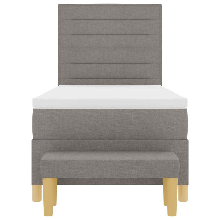 Box spring seng med pude Gråbrun 200 x 90 cm Stof