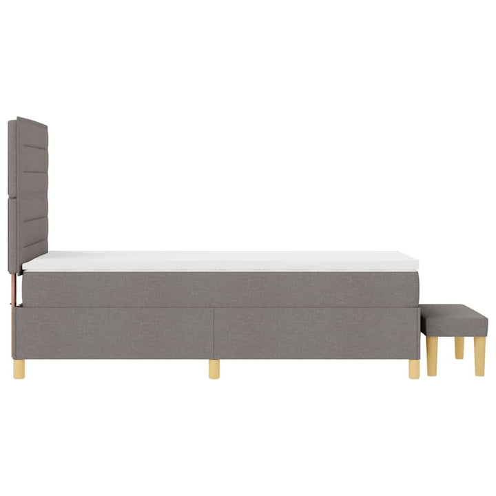 Box spring seng med pude Gråbrun 200 x 90 cm Stof