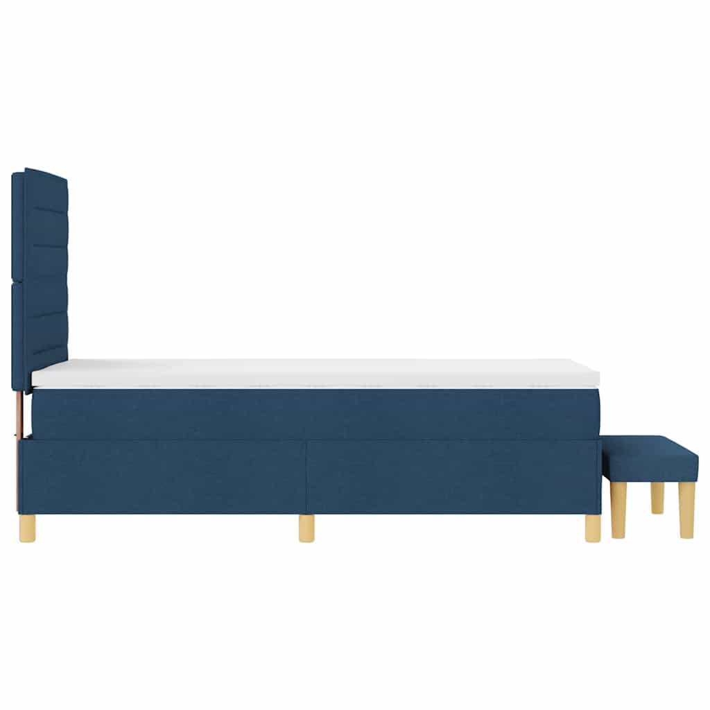 Box spring seng med hovedgærde Blå 200 x 90 cm Stof