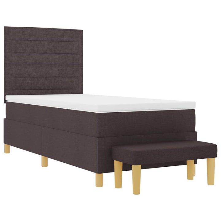 Box spring seng med hovedgærde Mørk Brun 200 x 90 cm Stof