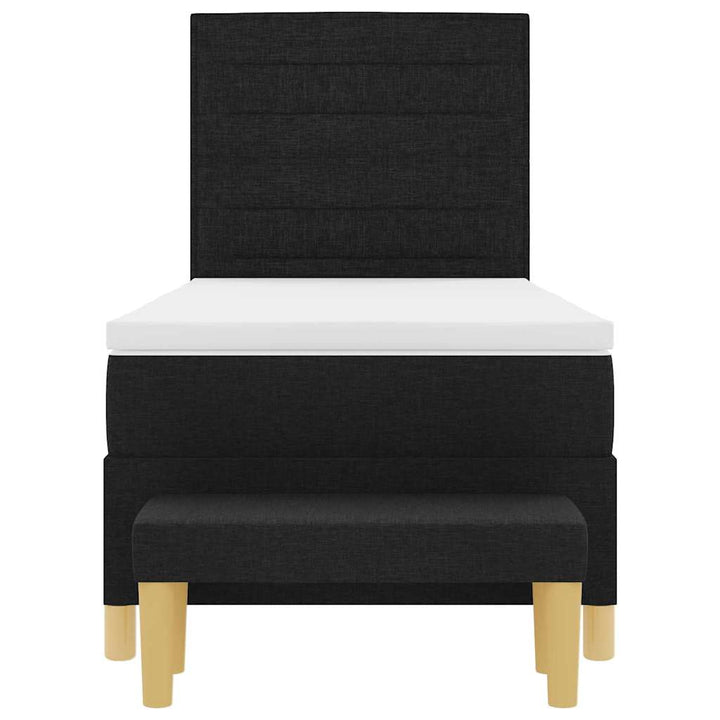 Box spring seng med hovedgærde Sort 200 x 90 cm Stof