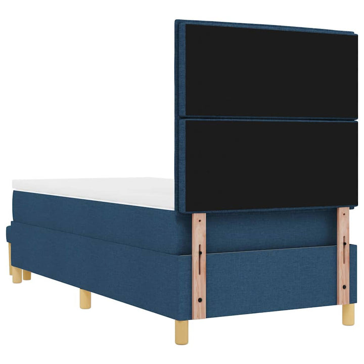 Box spring seng med pude med hovedgærde Blå 200 x 90 cm Stof