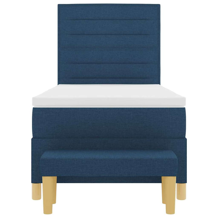 Box spring seng med pude med hovedgærde Blå 200 x 90 cm Stof