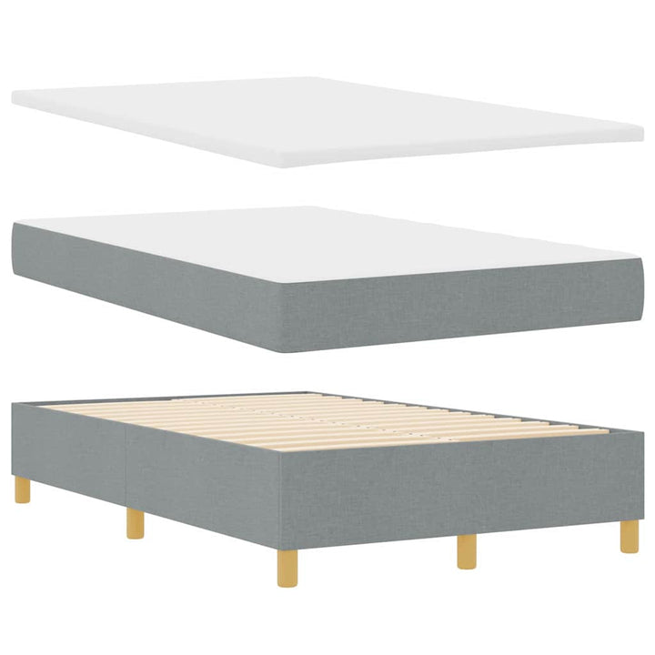 Box spring seng med hovedgærde Lysegrå 190 x 120 cm Stof