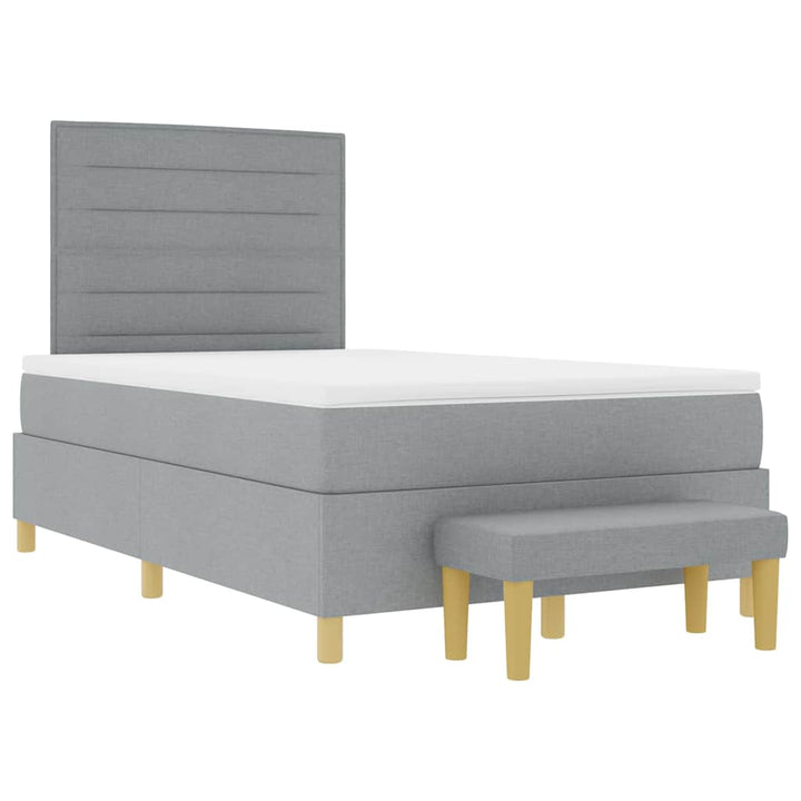 Box spring seng med hovedgærde Lysegrå 190 x 120 cm Stof
