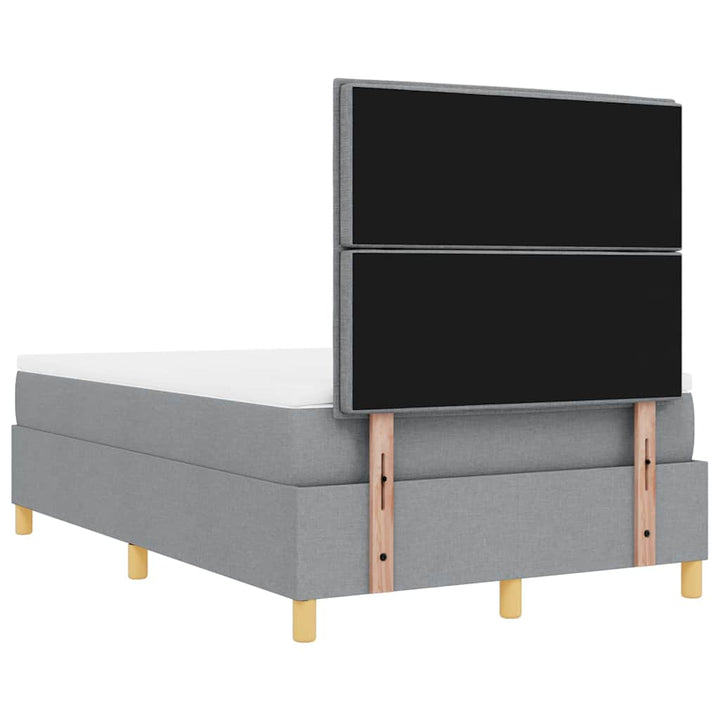 Box spring seng med hovedgærde Lysegrå 190 x 120 cm Stof