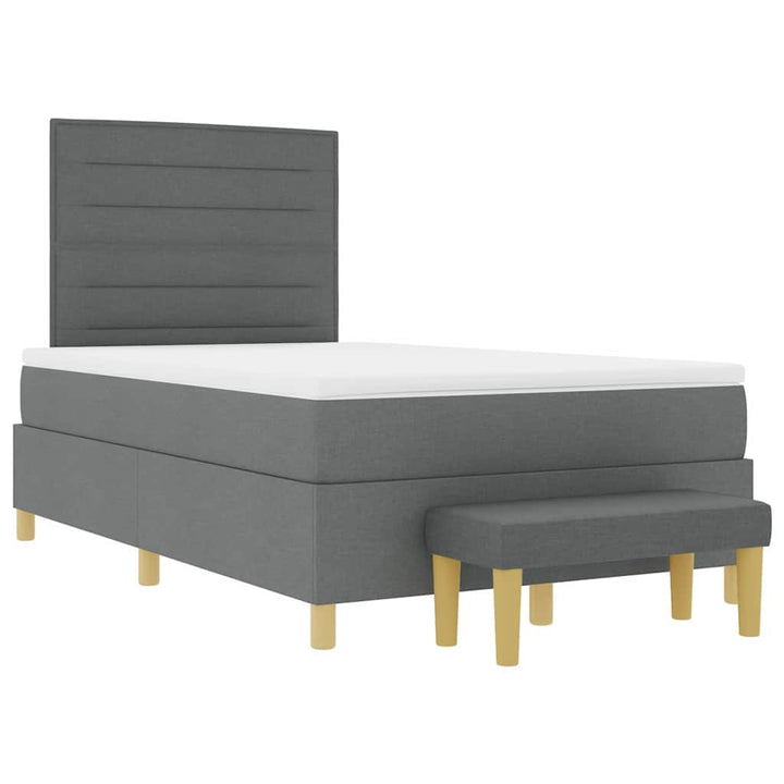 Box spring seng med hovedgærde Mørkegrå 190 x 120 cm Stof